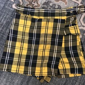 Yellow and Black Plaid Girl’s Skort